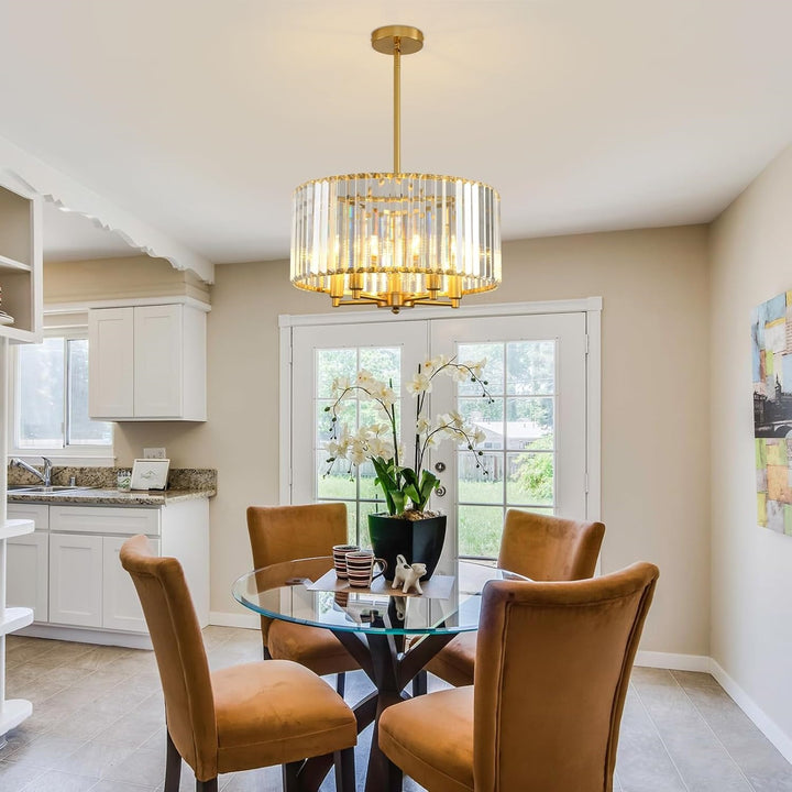 Crystal Ribbed Modern Pendant Light