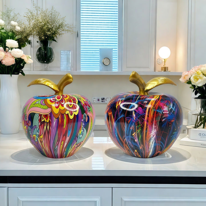 Decorative apple figure with artistic design
