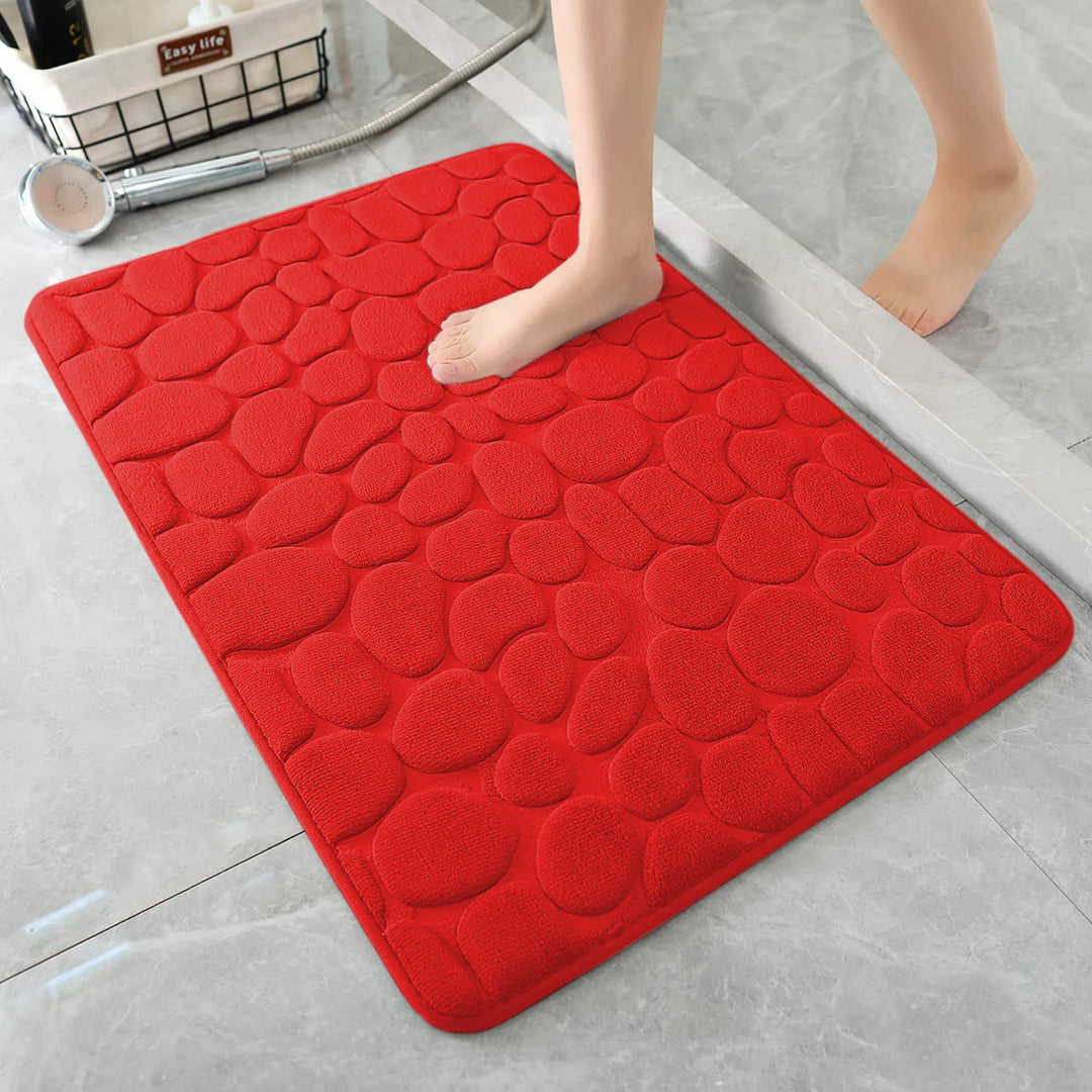 Plush Tropical Leaf Bath Mat for Bathroom