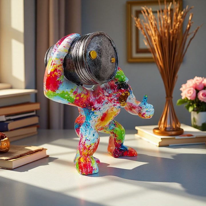 Sporty decorative figure of a weightlifter