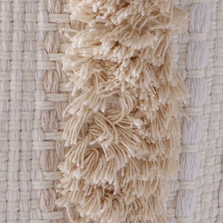 Structured living room carpet with 3D tufting and geometric diamond relief