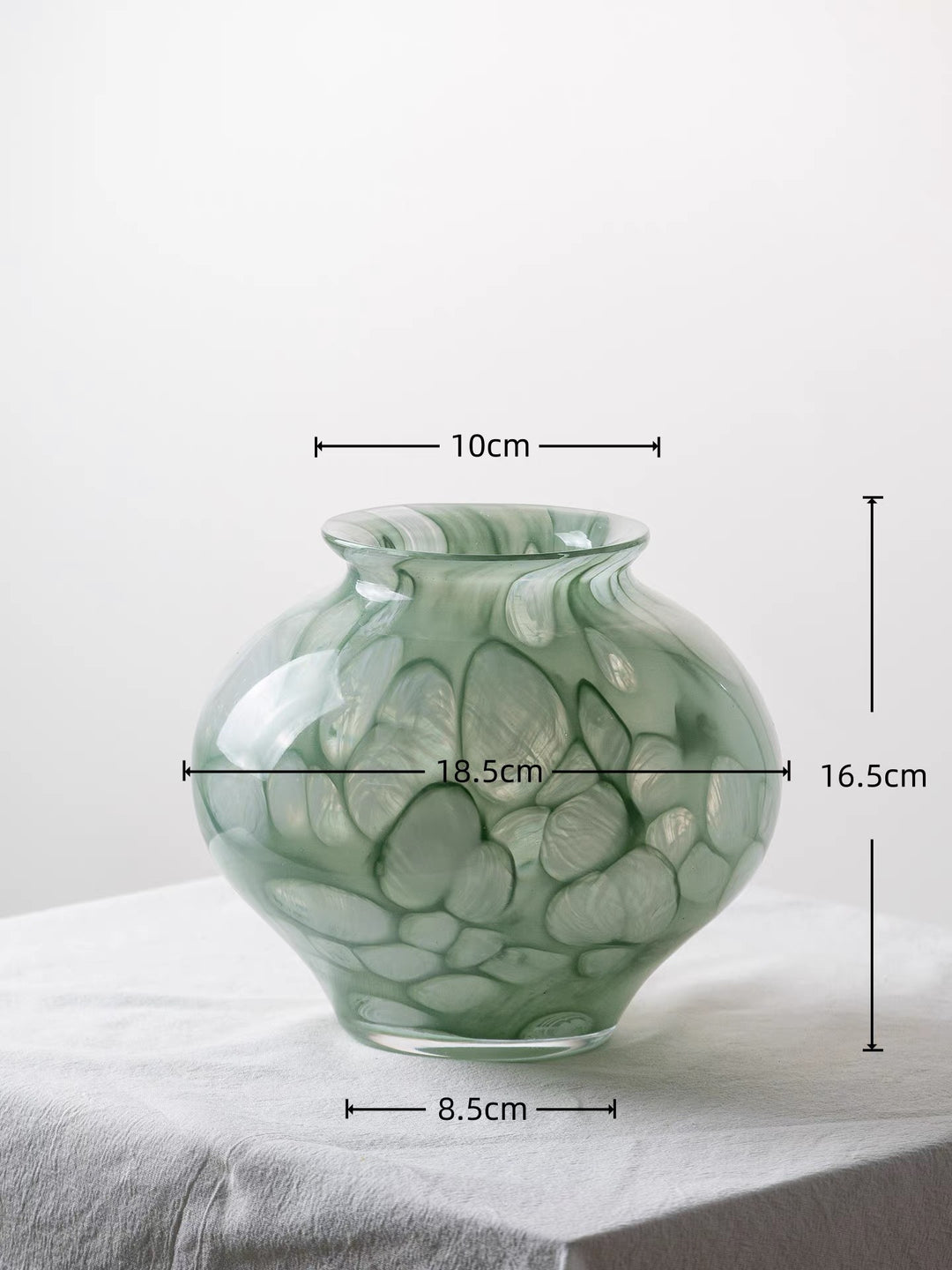 Artisan Mouth-Blown Swirled Bulb Vase with Flared Lip