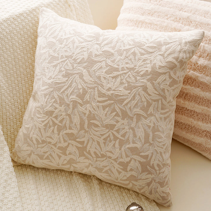 Embroidered Botanical Decorative Pillow