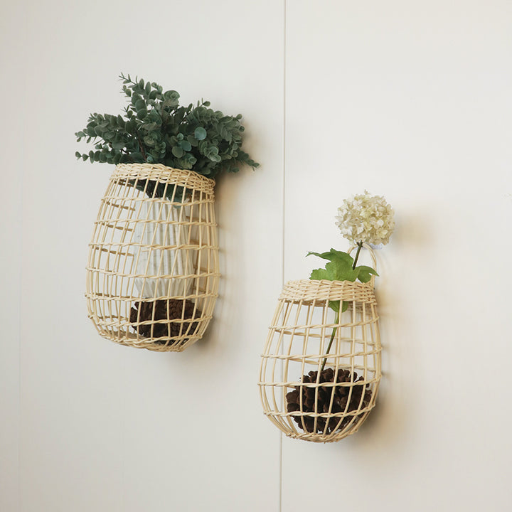 Handmade decoration basket made of natural material