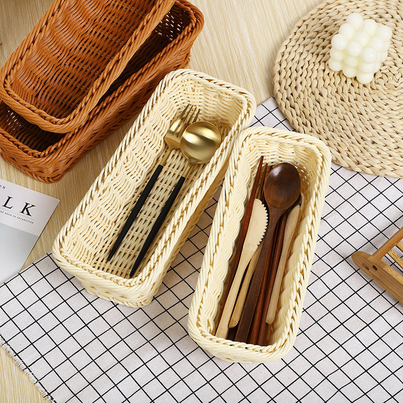 Rectangular Woven Storage Tray