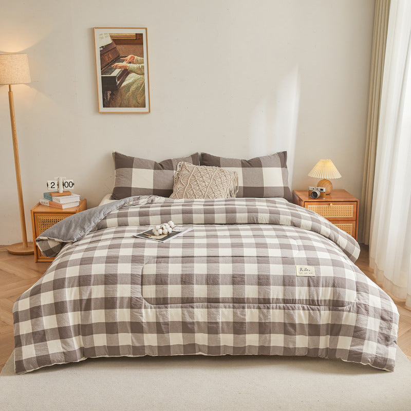 Decorative Cozy Checkered Bedspread Set Avarnia