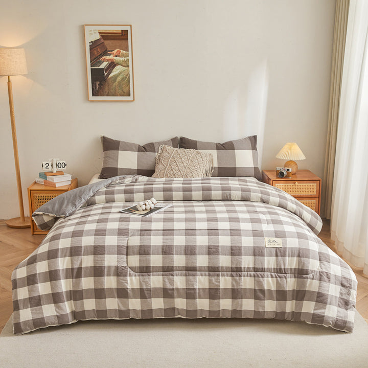 Decorative Cozy Checkered Bedspread Set Avarnia