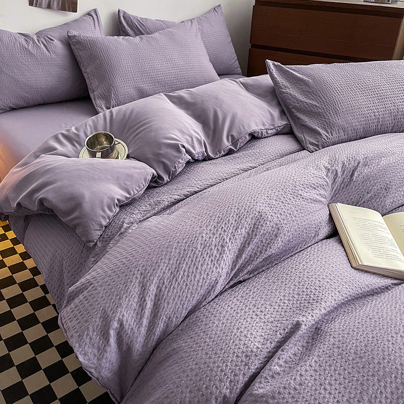 Premium Waffle-Textured Duvet Cover Set