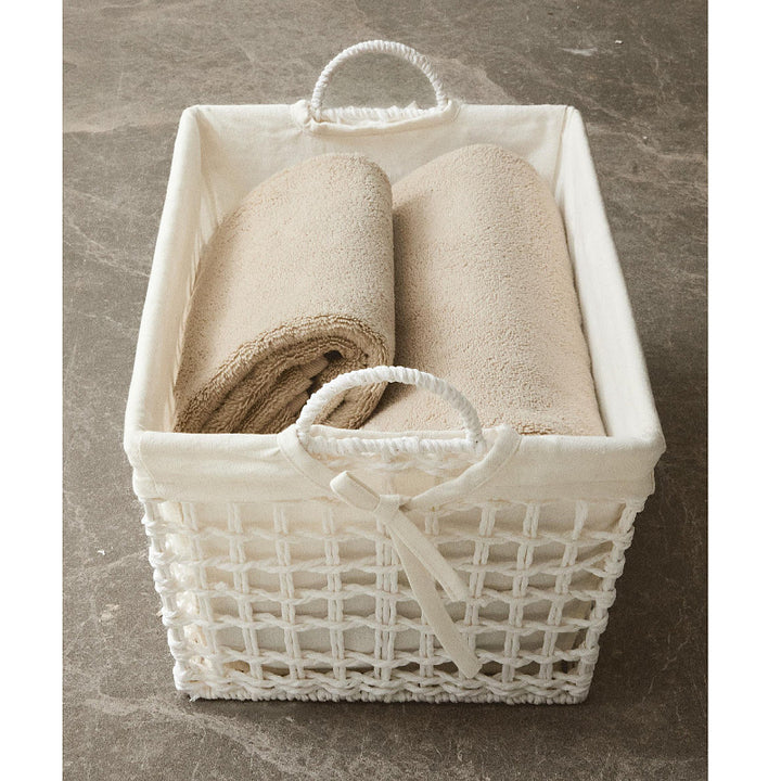 Handcrafted storage basket made of soft natural material