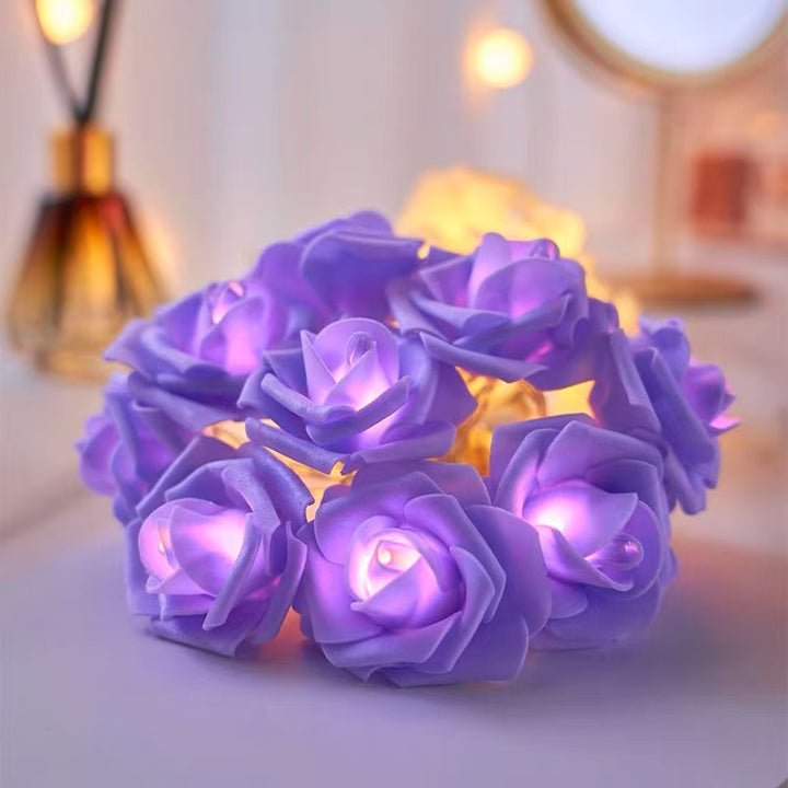 Decorative Foam Rose LED Garland for Table Decorations