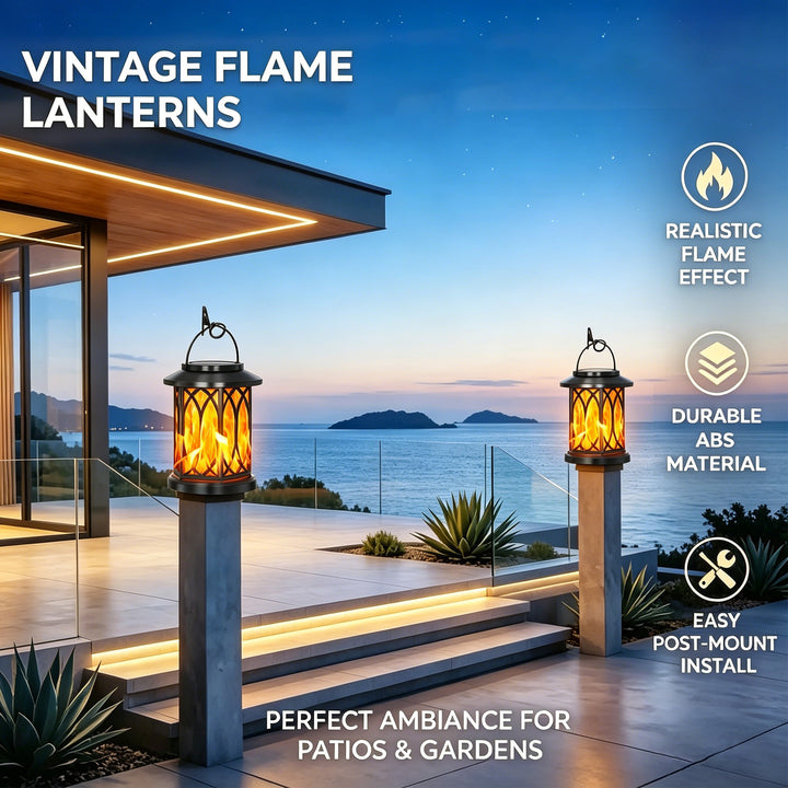 Outdoor Solar-Powered Metal Hanging Light with Decorative Grid and Flickering LED Candle