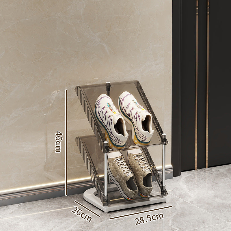 Shoe rack with transparent design