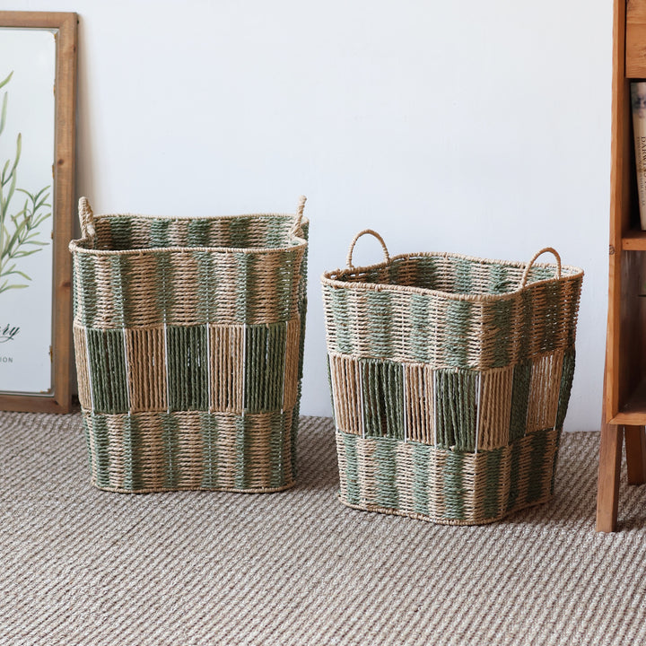 Handcrafted storage basket made of natural materials