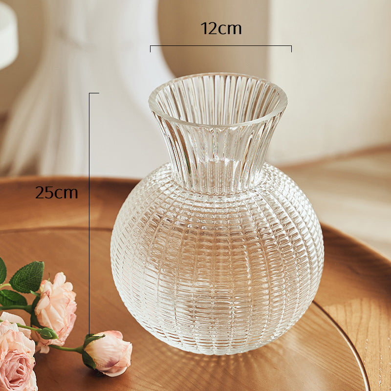 Textured Glass Flower Vase