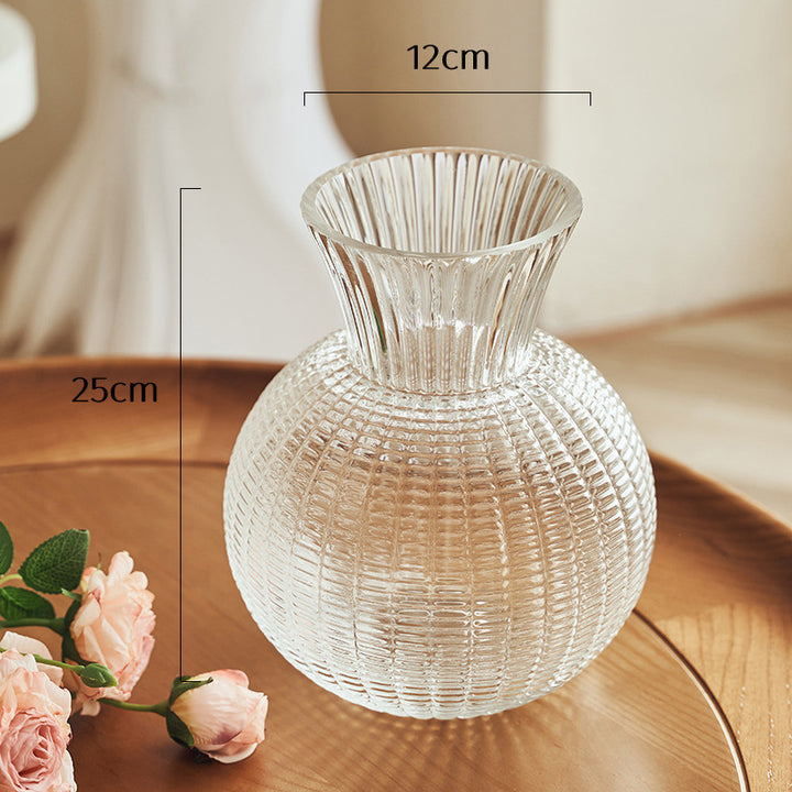 Textured Glass Flower Vase