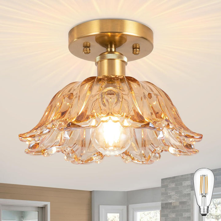 Elegant glass dome ceiling lamp