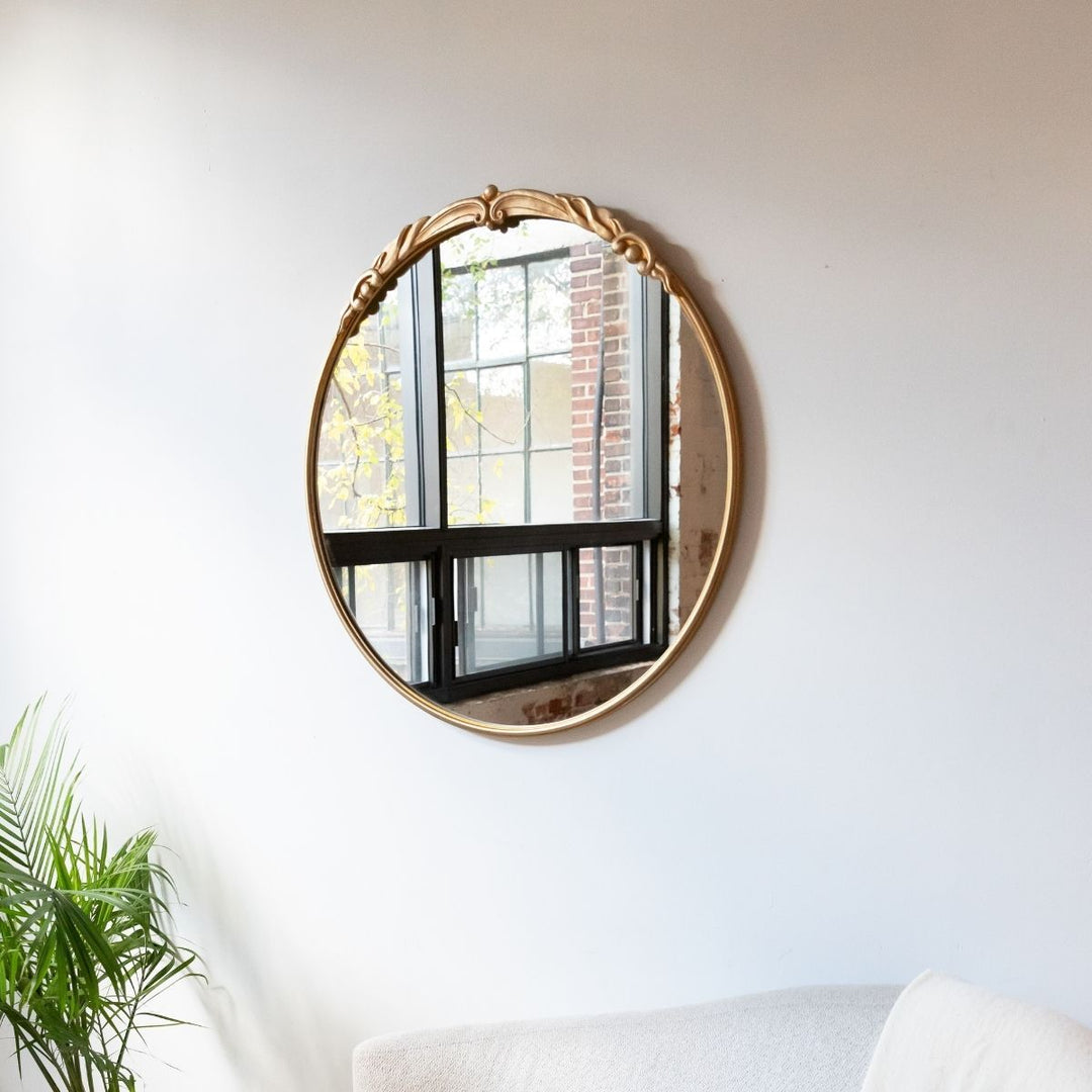 Vintage Inspired Round Wall Mirror