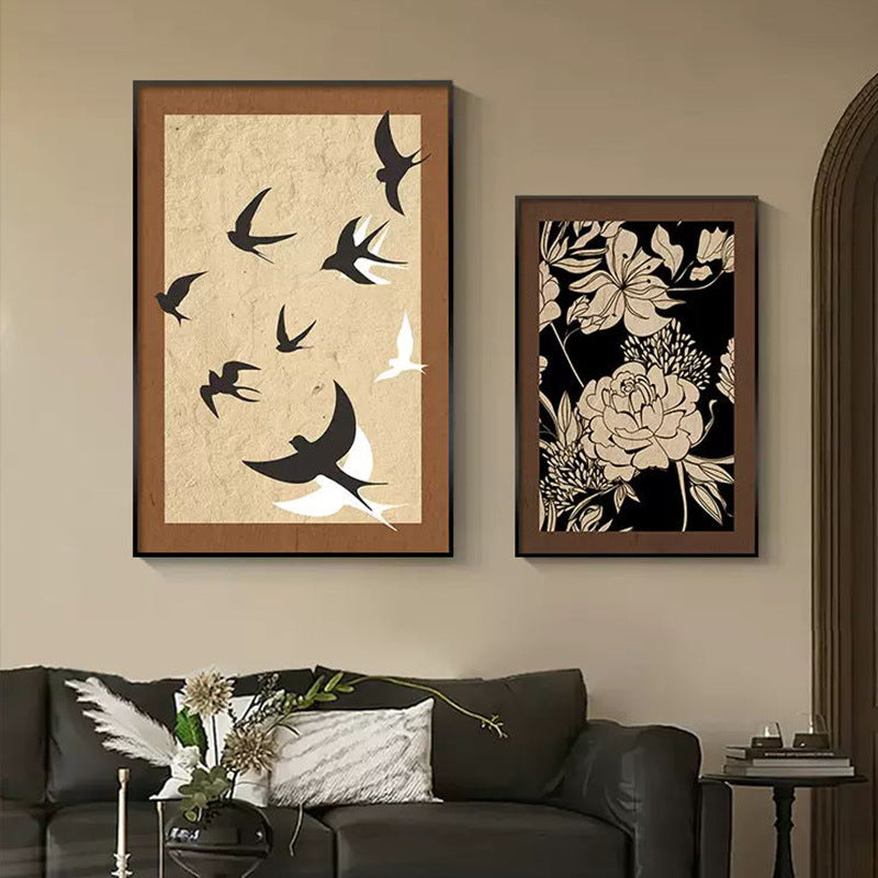 Floral Textured Framed Wall Art