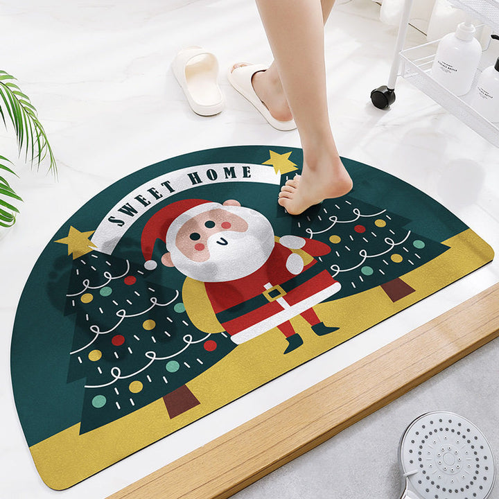 Cute Holiday-Themed Bath Mat for Bathroom Decor
