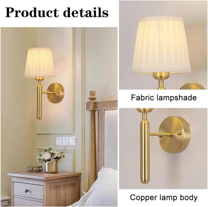 Adjustable Fabric Two-Arm Wall Lamp