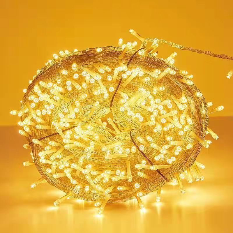 Decorative string lights with colorful crystal balls
