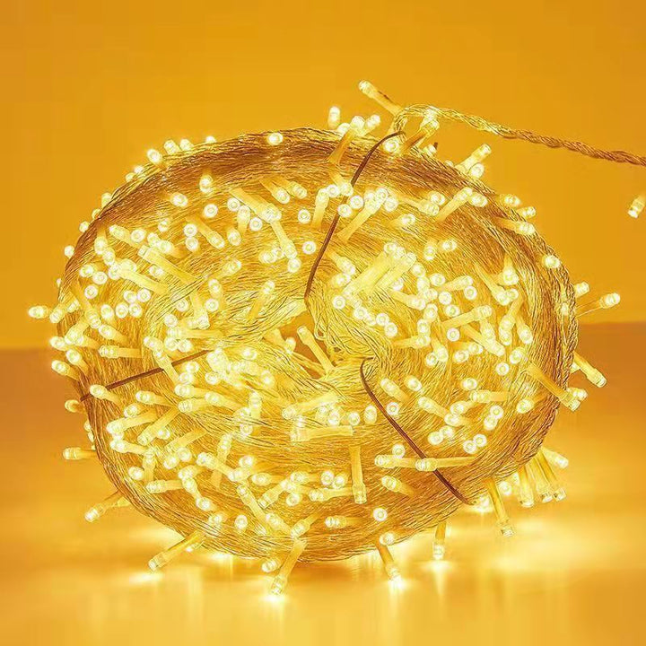 Decorative string lights with colorful crystal balls