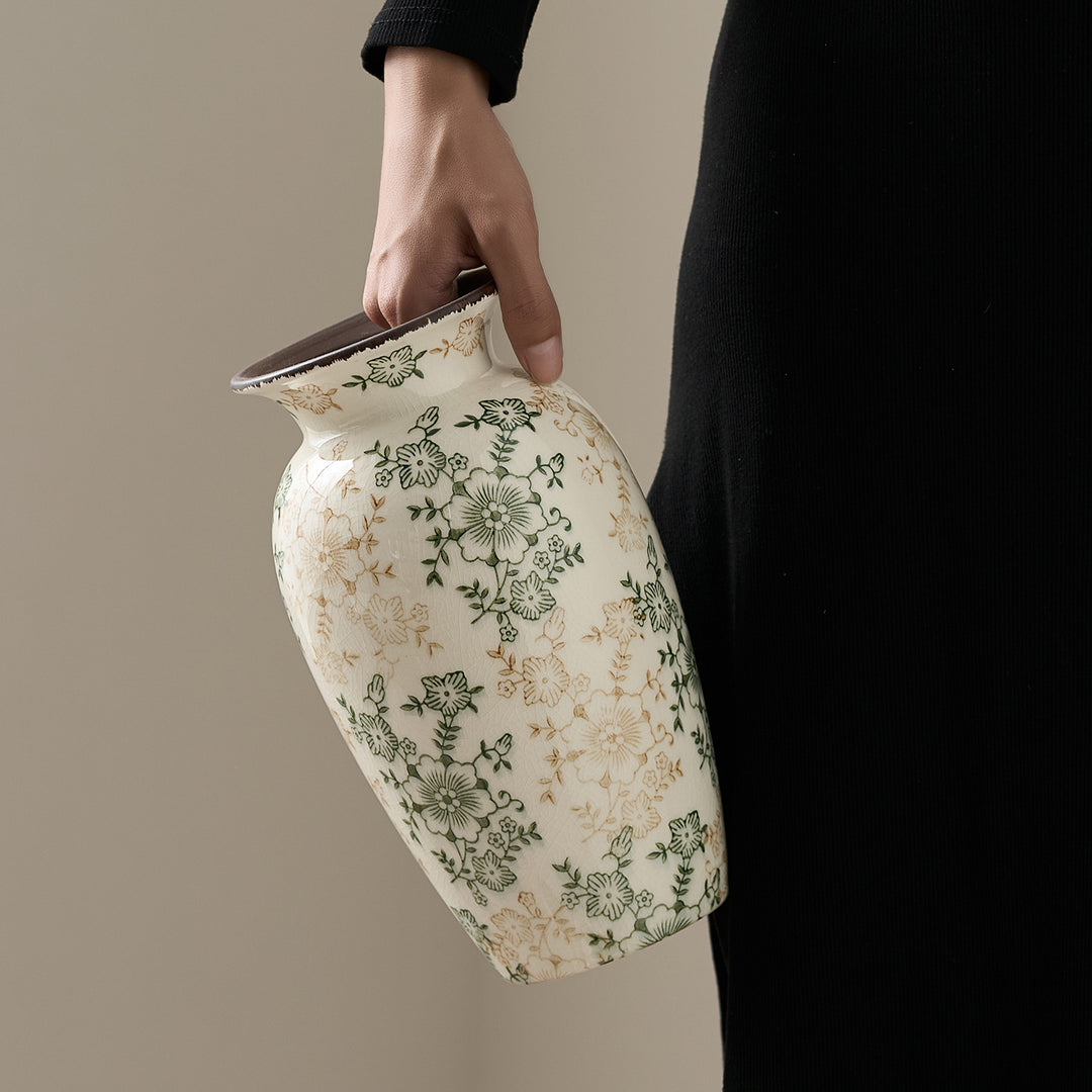 Decorative porcelain vase with floral design