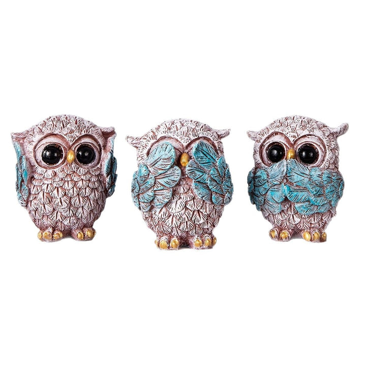 Decorative Owl Figurine Set