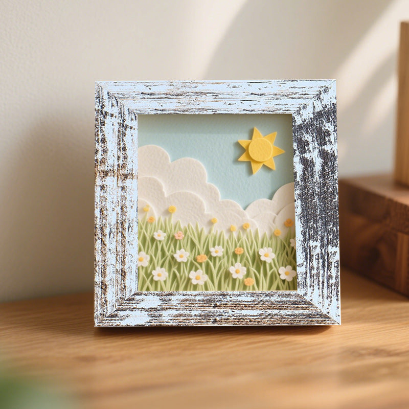 3D Layered Floral Shadow Box Art
