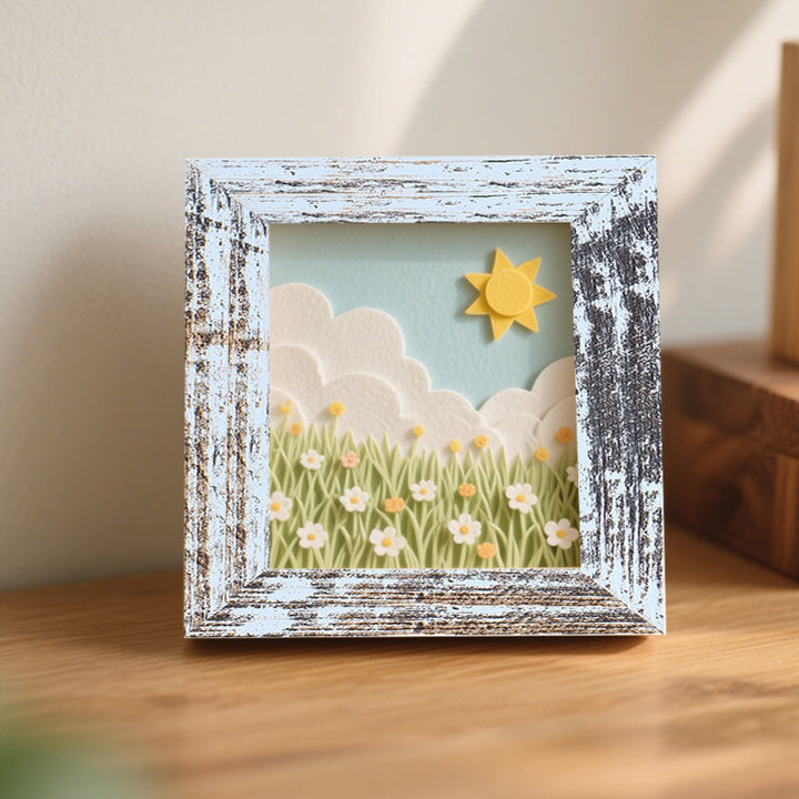 3D Layered Floral Shadow Box Art