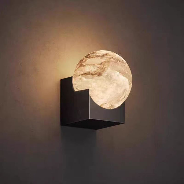 Sculptural Moon Globe Wall Lamp