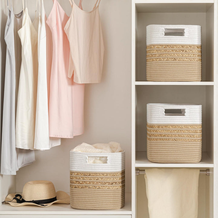 Functional storage basket with carrying handles