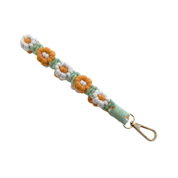 Floral Macrame Keychain Strap
