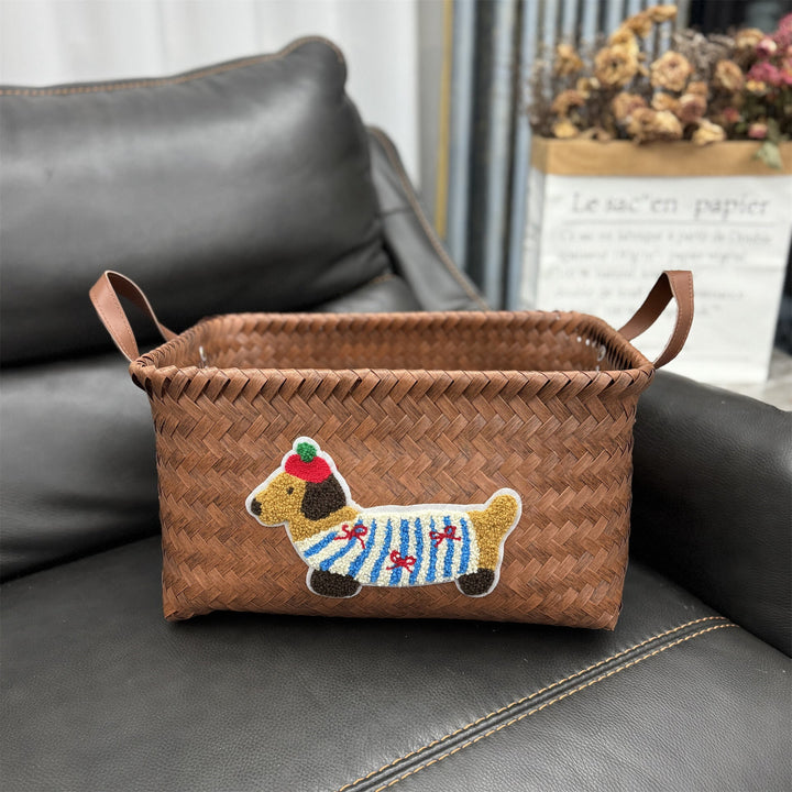 Woven storage basket