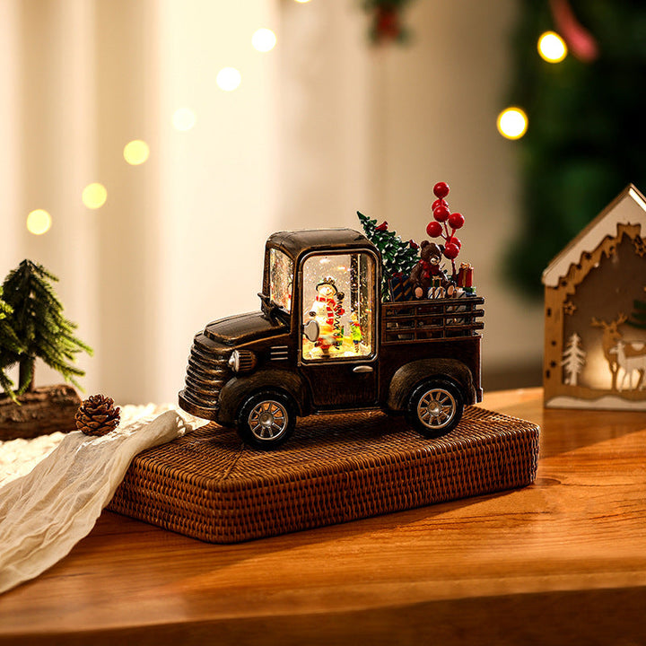 Decorative truck model with Christmas lighting