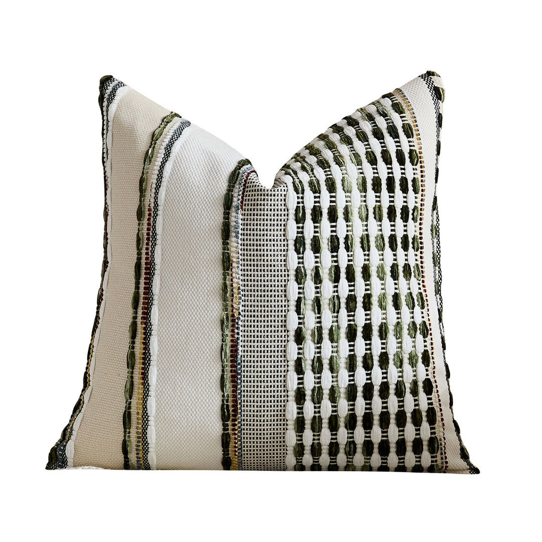 Handloom Textured Striped Square and Lumbar Pillow Covers