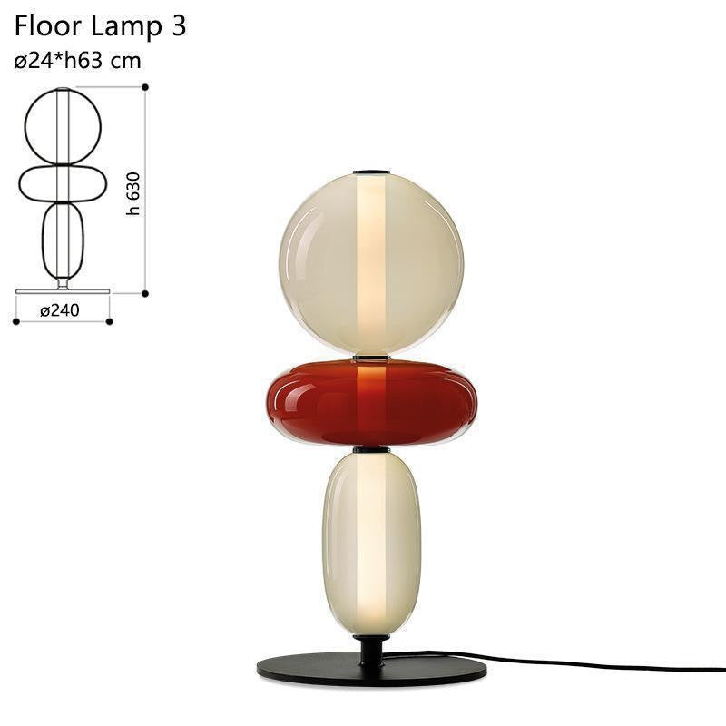 Stacked Orb Glass Pendant with Mixed Surface