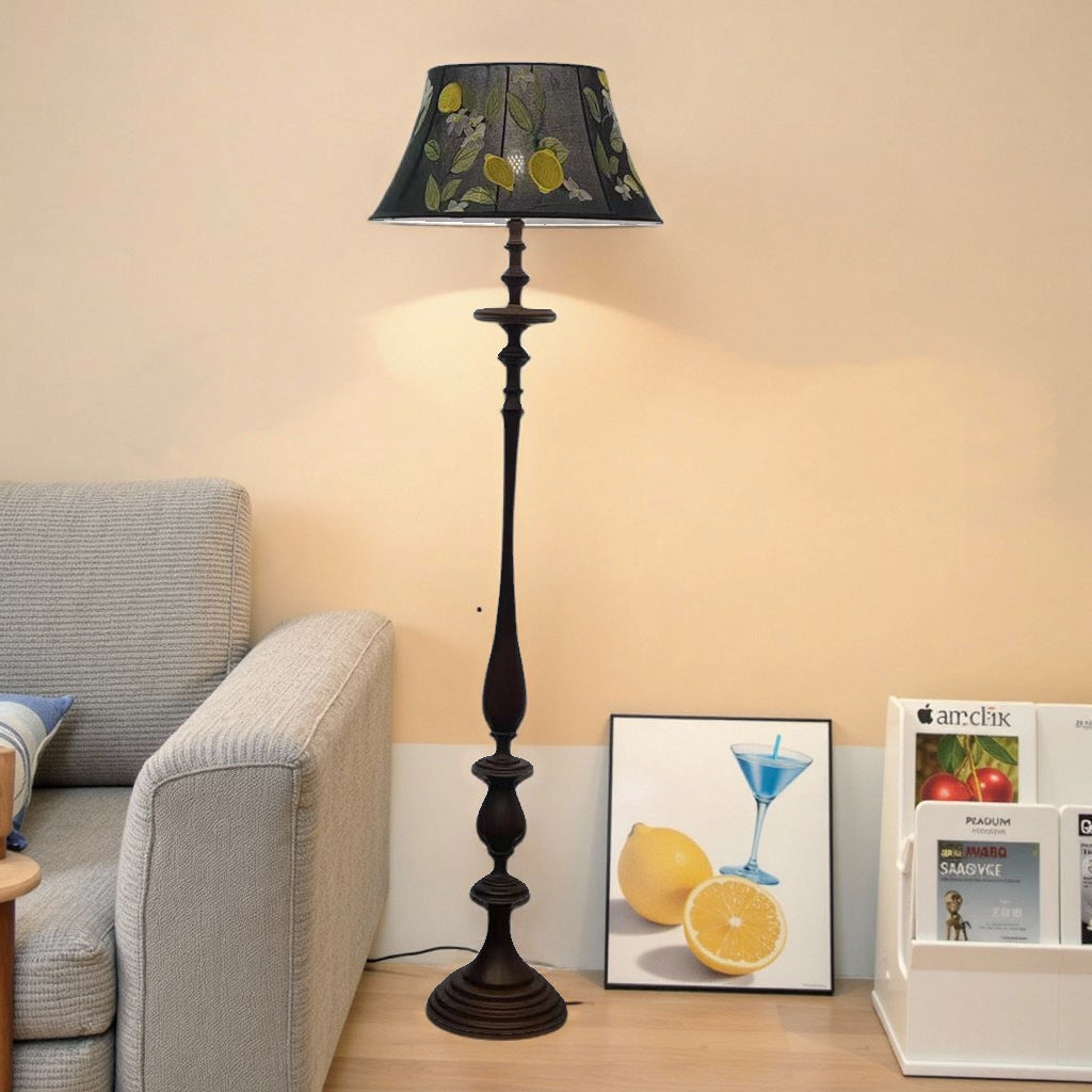 Elegant floral pattern floor lamp