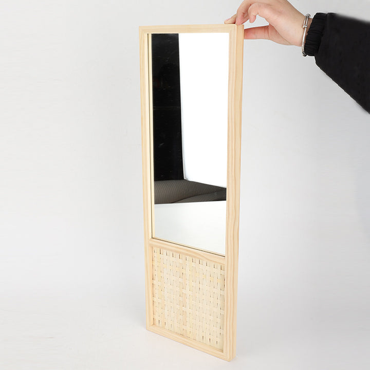 Decorative Wall Mirror Made of Rattan
