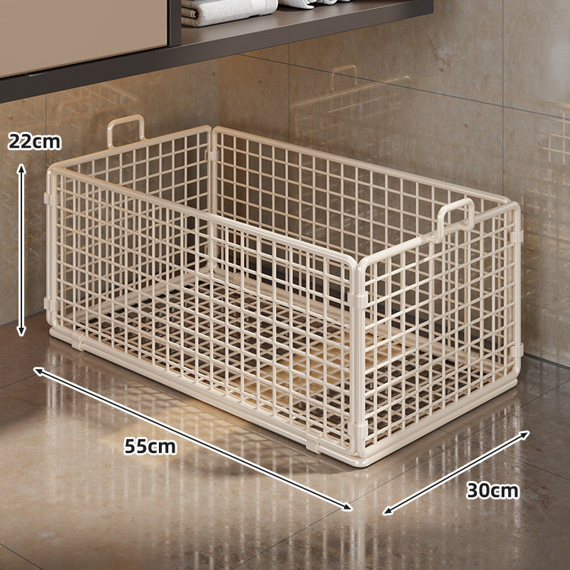 Under-Cabinet Low-Profile Rolling Mesh Storage Crate with Four Swivel Locking Casters