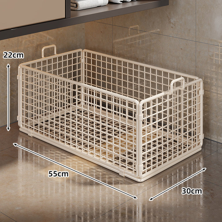 Under-Cabinet Low-Profile Rolling Mesh Storage Crate with Four Swivel Locking Casters