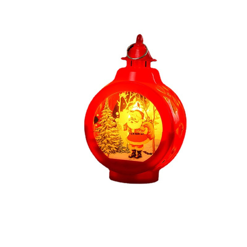 Nostalgic Christmas lantern with inviting deer scene