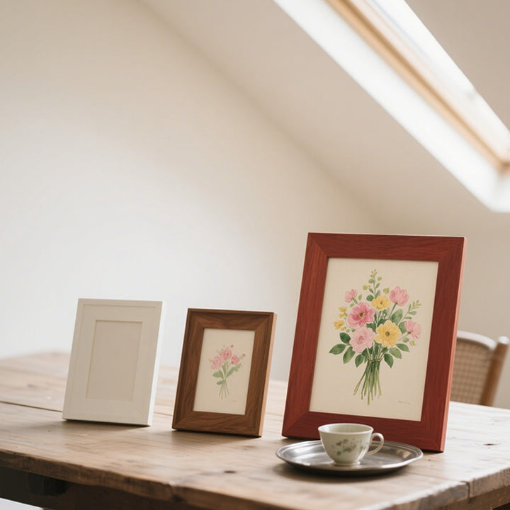 Wooden Floral Illustration Picture Frame