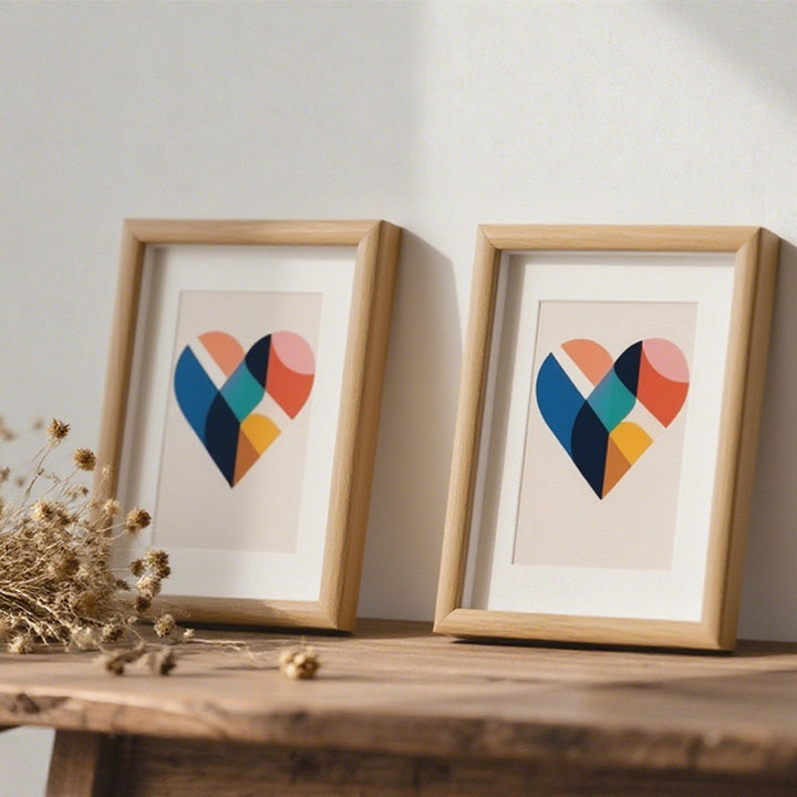 Framed Abstract Heart Artwork