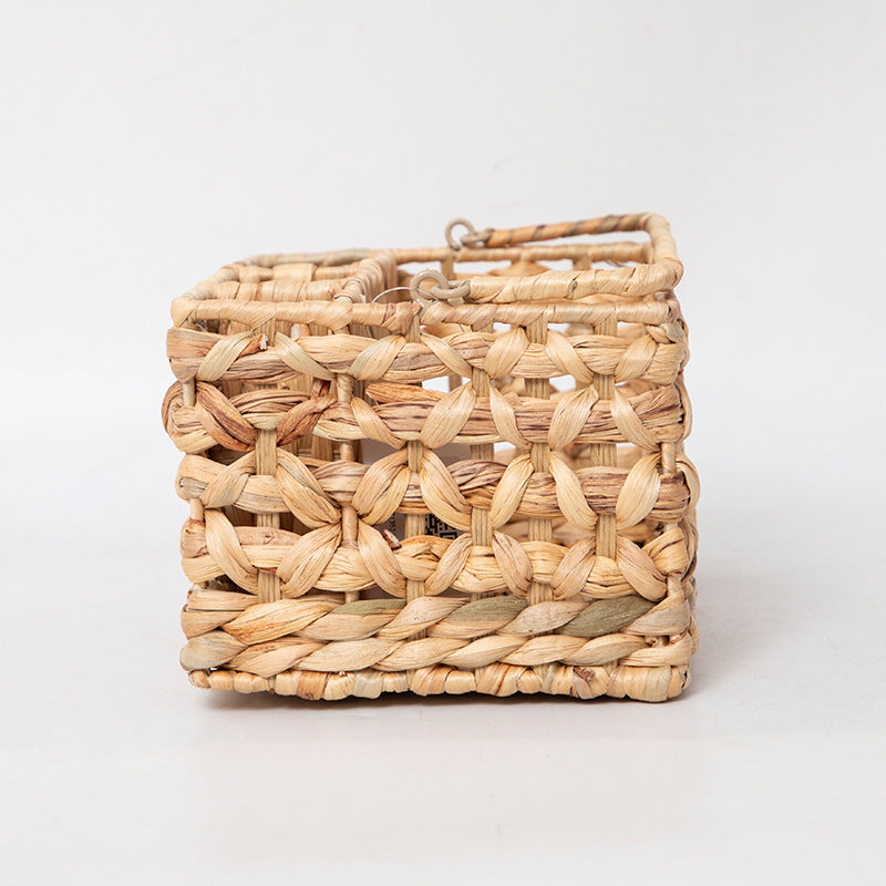 Handcrafted storage basket with embellished structure