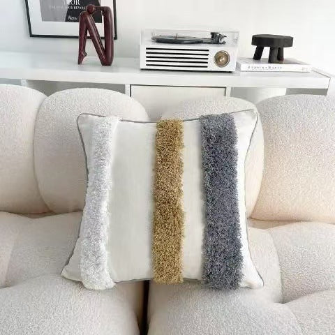 Textured Geometric Pattern Throw Pillow for Home Decor