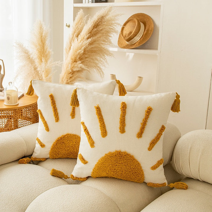 Textured Geometric Pattern Throw Pillow for Sofa Decoration