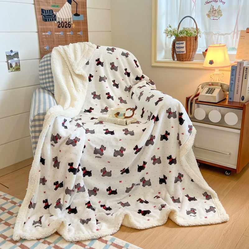 Plush Checkered Throw Blanket