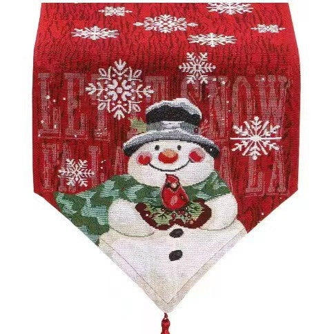Christmas table runner with reindeer motif