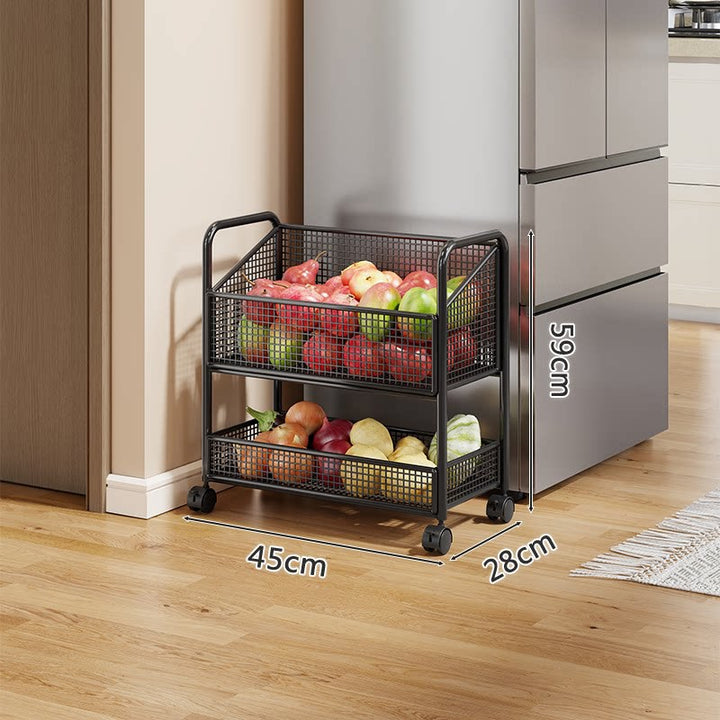 Stackable Five-Tier Metal Mesh Kitchen Pantry Organizer Rack